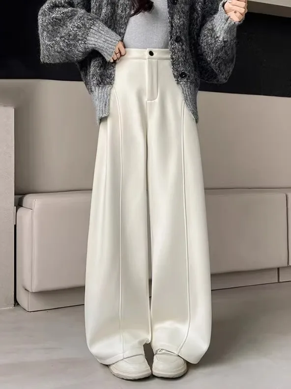 Slim Fit Woolen Trousers with Fce High Waist Wide Leg Pants Drapey Sle Knife Suit Casual Pants for Women
Slim Fit Woolen Trousers with Fce High Waist Wide Leg Pants Drapey Sle Knife Suit Casual Pants for Women