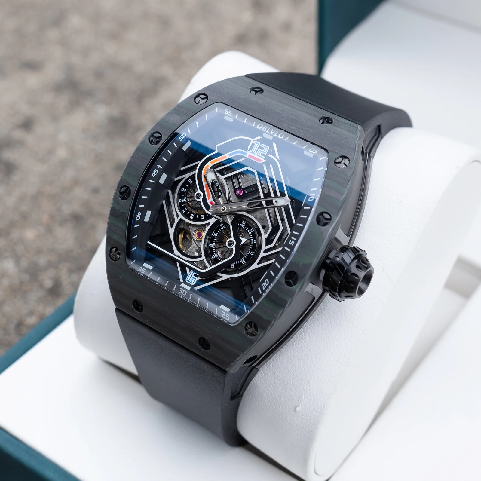 OBLVLO Men Automatic Watch 42mm Tonneau Mechanical Wristwatch Racing Dial Sapphire 50M Waterproof Luminous Miyota 82S7
OBLVLO Men Automatic Watch 42mm Tonneau Mechanical Wristwatch Racing Dial Sapphire 50M Waterproof Luminous Miyota 82S7