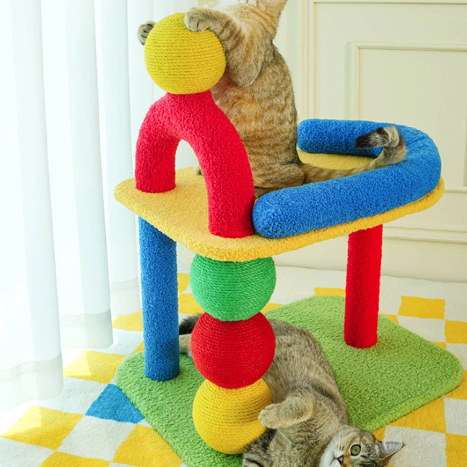 Colorful Feline Climbing Tree Bright Rainbow Colors Feline Tree with Bed Perch Pet Furniture Stable Construction Easy to Clean
Colorful Feline Climbing Tree Bright Rainbow Colors Feline Tree with Bed Perch Pet Furniture Stable Construction Easy to Clean