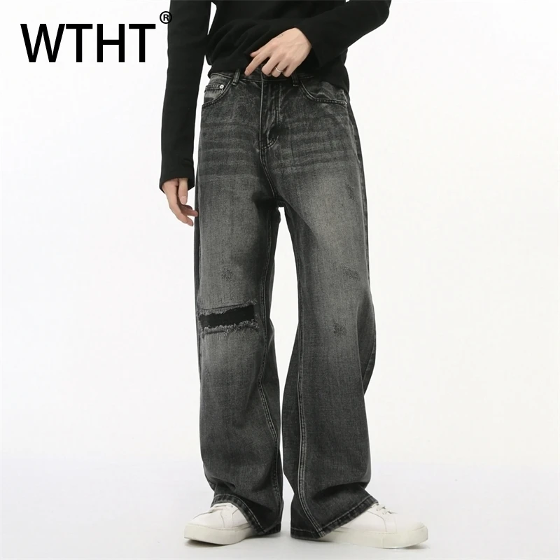 WTHT Vintage Men's Gradient Hole Design Straight Denim Pants Trendy 2025 Summer High-waisted Wide Leg Loose Jeans Male 2A0825
WTHT Vintage Men's Gradient Hole Design Straight Denim Pants Trendy 2025 Summer High-waisted Wide Leg Loose Jeans Male 2A0825