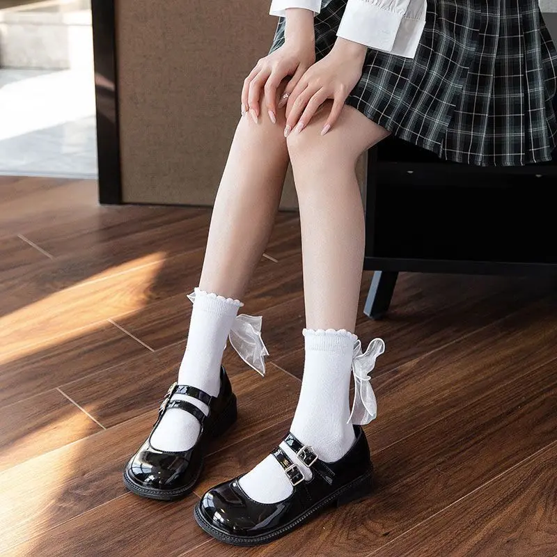 Женские носки средней длины с японским бантом, милые, кружевные, весенне-летние, однотонные, с бантом на пятке, модная обувь92
Женские носки средней длины с японским бантом, милые, кружевные, весенне-летние, однотонные, с бантом на пятке, модная обувь92