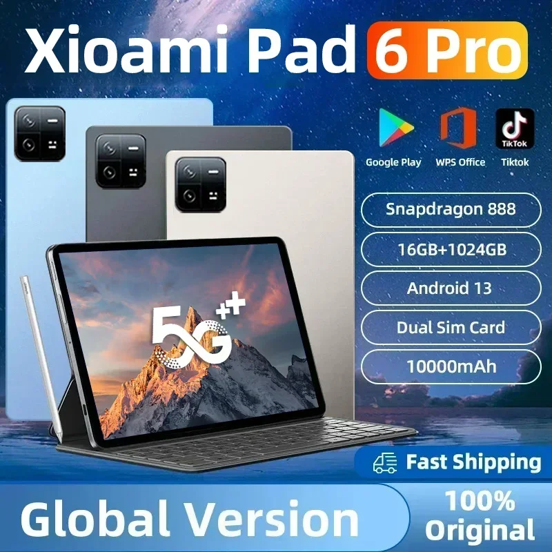 2024 Original Global Version Mi Pad 6 Pro Tablet PC Snapdragon 888 Android 13 16GB+1024GB 10000mAh 5G Dual SIM Card WIFI 4K HD
2024 Original Global Version Mi Pad 6 Pro Tablet PC Snapdragon 888 Android 13 16GB+1024GB 10000mAh 5G Dual SIM Card WIFI 4K HD