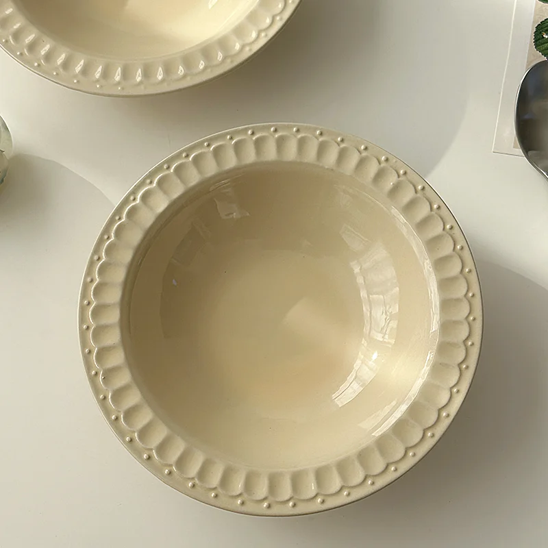 Упрощенный дизайн, оранжевая тарелка из чистого фарфора с рельефным узором, для пасты, жареного риса, салатов, китайская посуда для сервировки стола
Упрощенный дизайн, оранжевая тарелка из чистого фарфора с рельефным узором, для пасты, жареного риса, салатов, китайская посуда для сервировки стола