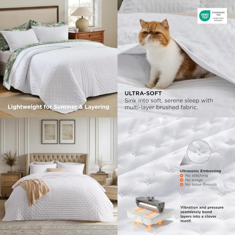 Quilts Queen Size - Bright White Bedspread Queen Size Lightweight Comforter, Modern Coverlet with Clover Pattern, Ultra Soft Al
Quilts Queen Size - Bright White Bedspread Queen Size Lightweight Comforter, Modern Coverlet with Clover Pattern, Ultra Soft Al