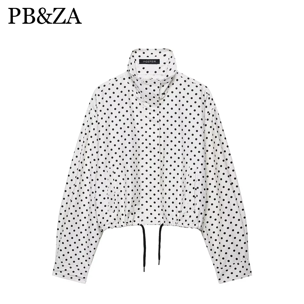 Women's polka dot zipper foam gauze jacket stand collar long sleeved hem drawstring autumn new fashionable jacket
Women's polka dot zipper foam gauze jacket stand collar long sleeved hem drawstring autumn new fashionable jacket