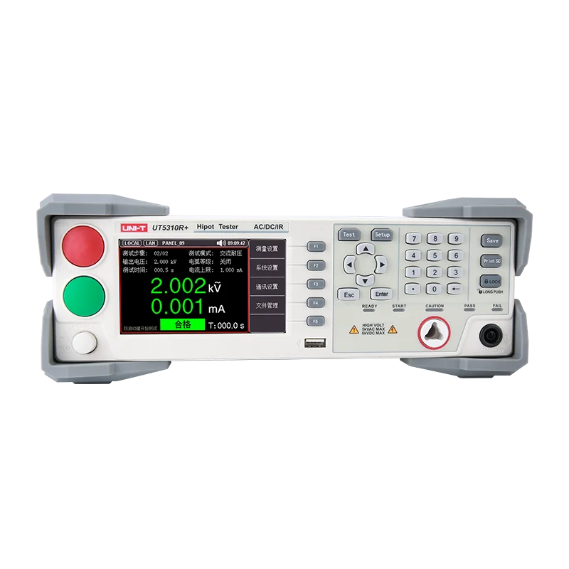 UNI-T новейший продукт UT5320R + тестер HIPOT AC DC тестер выдерживаемого напряжения с интерфейсом RS232C 4,3 ''TFT LCD
UNI-T новейший продукт UT5320R + тестер HIPOT AC DC тестер выдерживаемого напряжения с интерфейсом RS232C 4,3 ''TFT LCD