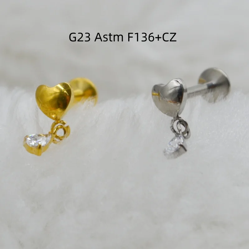 Lot10pcs 16G All G23 Titanium Piercing Jewelry Heart Shape CZ Lip Labret Bar Ear Helix Tragus Rook Bar Short Barbells
Lot10pcs 16G All G23 Titanium Piercing Jewelry Heart Shape CZ Lip Labret Bar Ear Helix Tragus Rook Bar Short Barbells