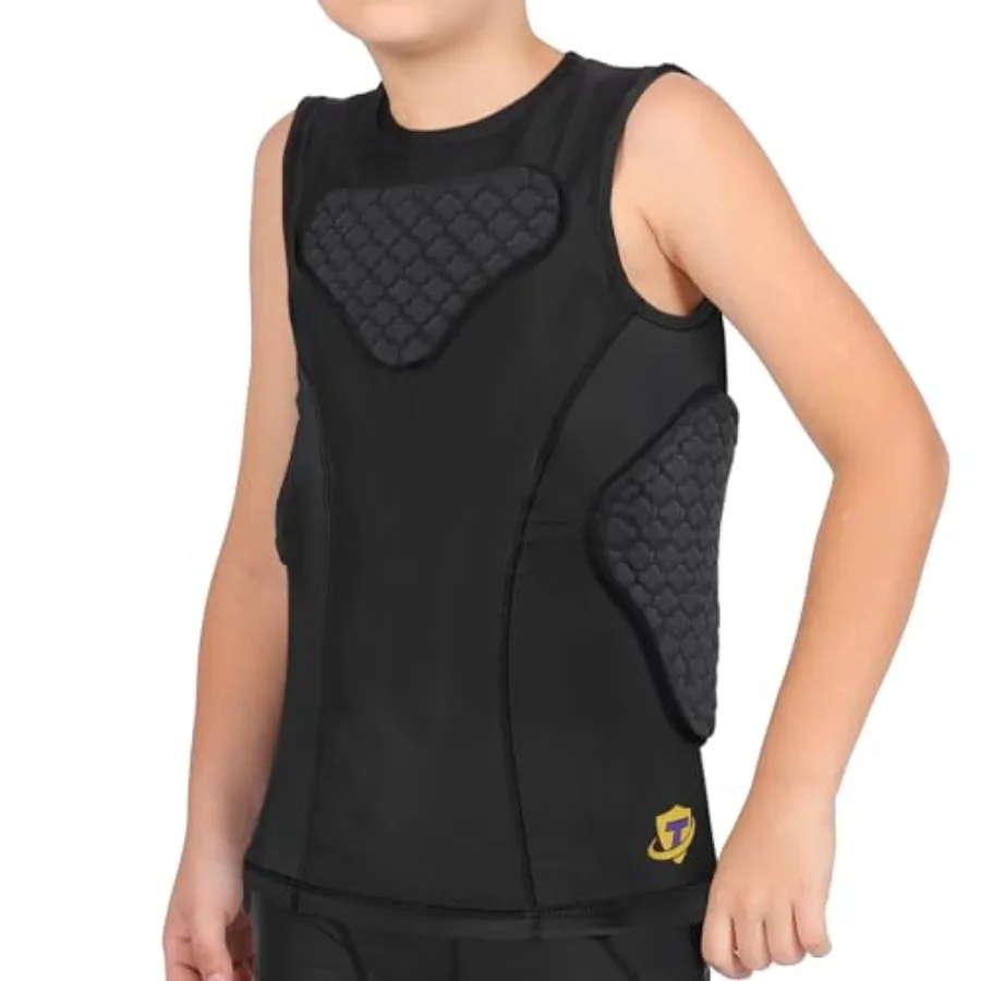 Youth Football Protective Vest with 10mm Thick Pads Breathable Rib and Chest Guard for Lightweight Comprion Shirt for Football
Youth Football Protective Vest with 10mm Thick Pads Breathable Rib and Chest Guard for Lightweight Comprion Shirt for Football