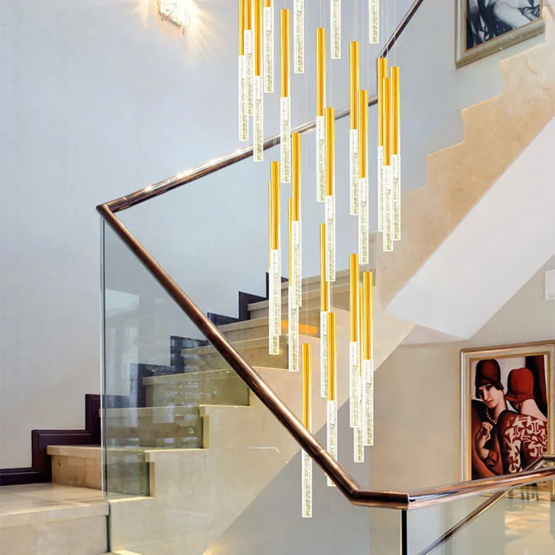 Nordic Minimalist Indoor Pendant Light Fixture Modern Ceiling Crystal Led Chandelier Long Hanging Lamp for Staircase Living Room
Nordic Minimalist Indoor Pendant Light Fixture Modern Ceiling Crystal Led Chandelier Long Hanging Lamp for Staircase Living Room