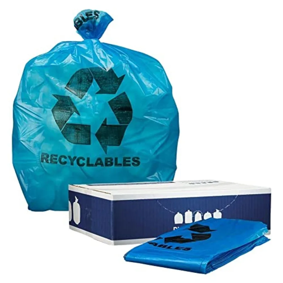 12-16 Gallon Recycling Bags │ 1.2 Mil │ Blue Garbage Can Liners with Logo │ 24" x 31" 250 Count
12-16 Gallon Recycling Bags │ 1.2 Mil │ Blue Garbage Can Liners with Logo │ 24" x 31" 250 Count