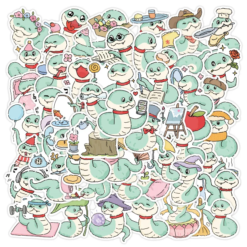 50Pcs Cartoon Cute Snake Stickers Cute Travel Skateboard Suitcase Guitar Luggage Laptop Funny Sticker Decals Gift for Motorcycle
50Pcs Cartoon Cute Snake Stickers Cute Travel Skateboard Suitcase Guitar Luggage Laptop Funny Sticker Decals Gift for Motorcycle
