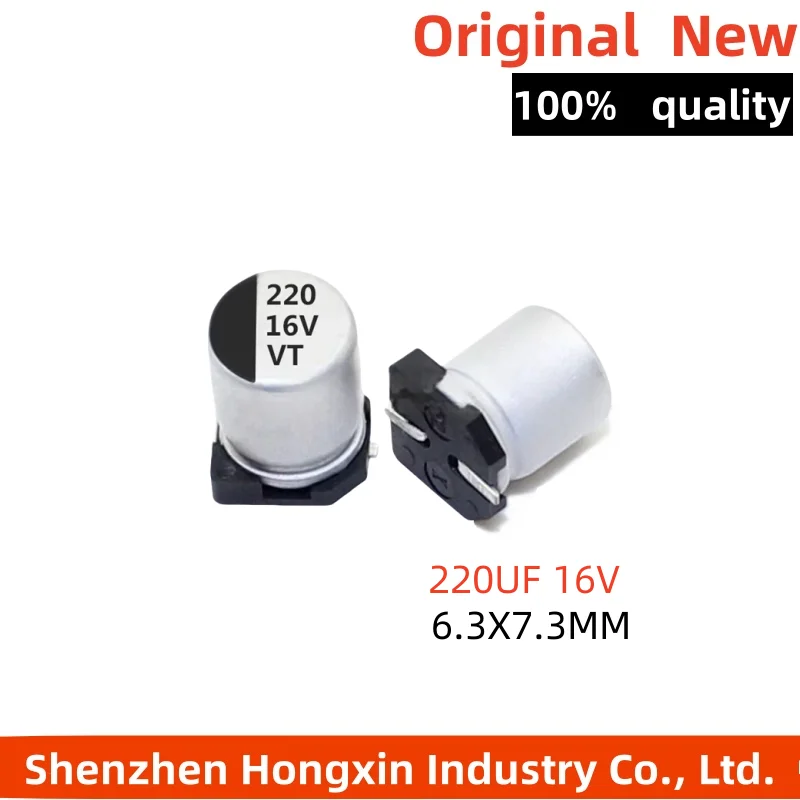 10pcs new original surface mount aluminum electrolytic capacitor 220UF 16V 6 * 7mm volume 6.3X7.3MM
10pcs new original surface mount aluminum electrolytic capacitor 220UF 16V 6 * 7mm volume 6.3X7.3MM