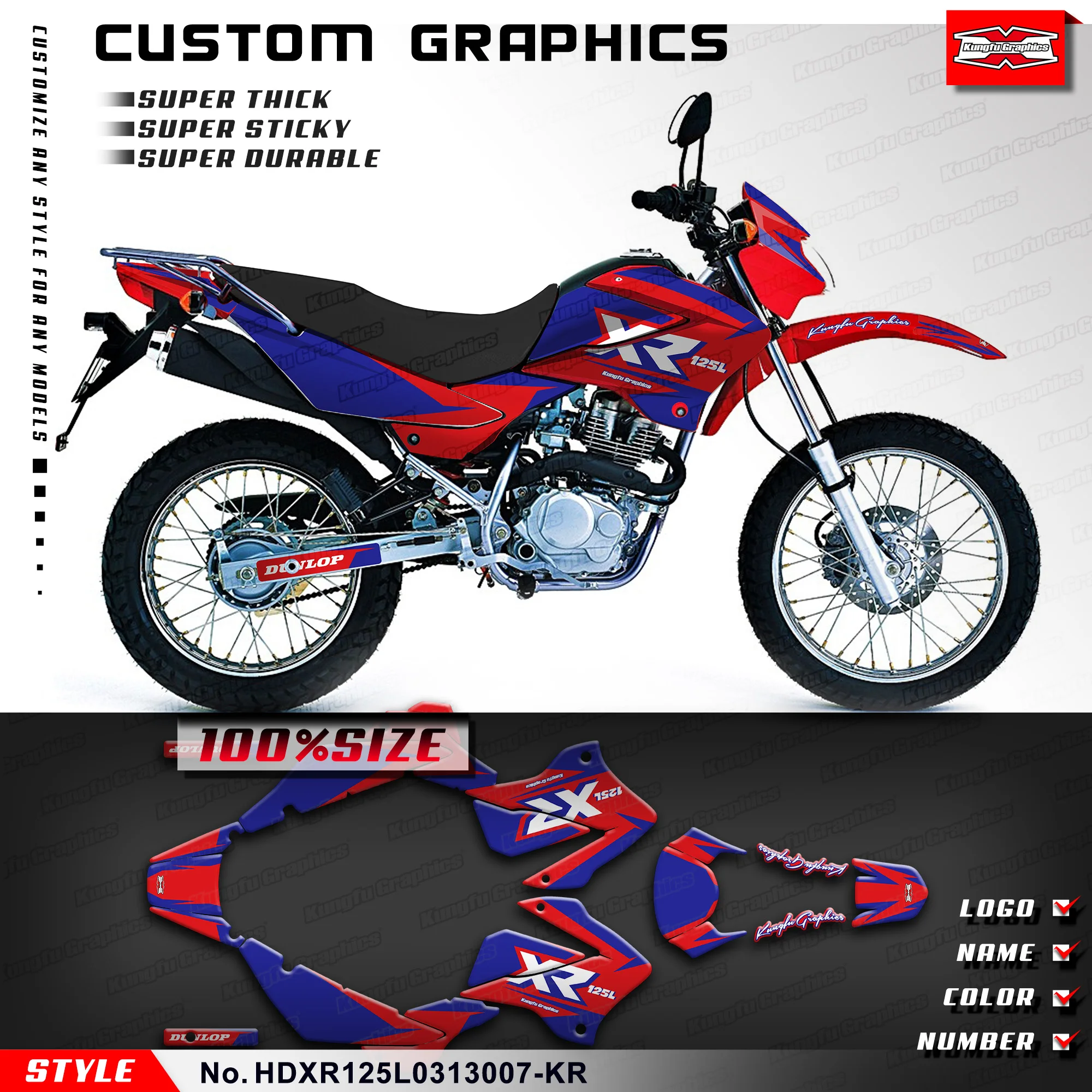 KUNGFU GRAPHICS Stickers Decals Kit for Honda XR125L 2003 2004 2005 2006 2007 2008 2009 2010 2011 2012 2013 HDXR125L0313007-KR
KUNGFU GRAPHICS Stickers Decals Kit for Honda XR125L 2003 2004 2005 2006 2007 2008 2009 2010 2011 2012 2013 HDXR125L0313007-KR