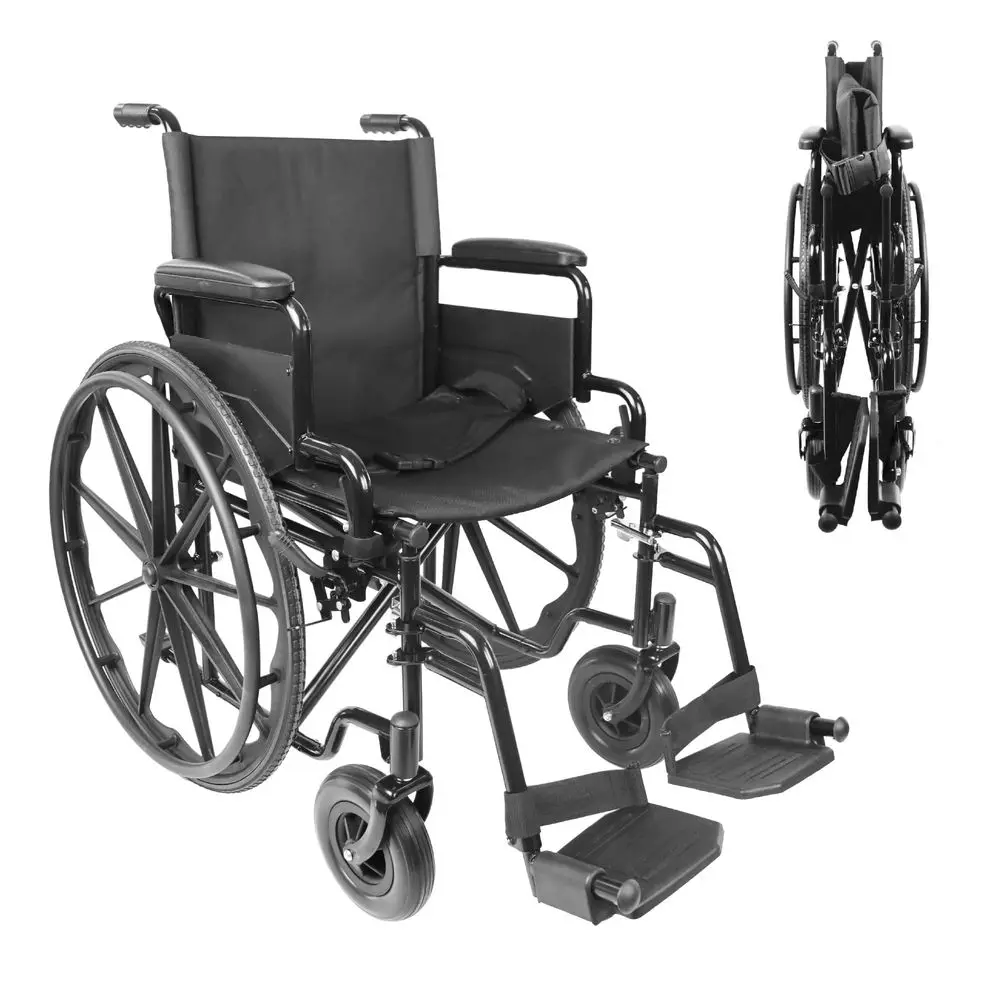 Lightweight Wheelchair with SwingAway Footrests and FlipBack Arms, 18 Inch Seat, Black, Portable Folding Wheelchair for Adults
Lightweight Wheelchair with SwingAway Footrests and FlipBack Arms, 18 Inch Seat, Black, Portable Folding Wheelchair for Adults