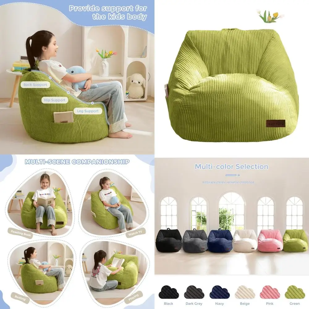 Portable Bean Bag Sofa for Kids - Green, Pocketed for Comfort and Fun, Ideal for Gaming, Reading
Portable Bean Bag Sofa for Kids - Green, Pocketed for Comfort and Fun, Ideal for Gaming, Reading
