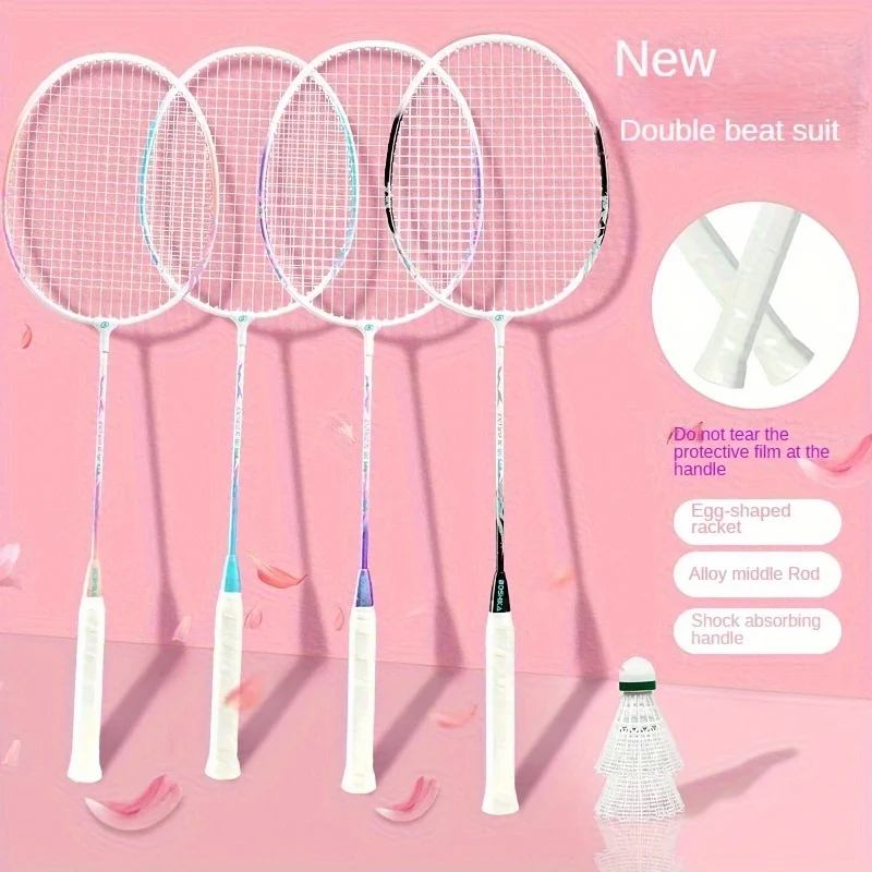 2-Pack of Badminton Rackets, Macaron-Colored Durable and Highly Elastic Badminton Double Rackets
2-Pack of Badminton Rackets, Macaron-Colored Durable and Highly Elastic Badminton Double Rackets