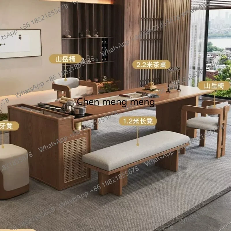 F150 New solid wood tea table, desk integrated dual-purpose new Chinese study, new desk tea table
F150 New solid wood tea table, desk integrated dual-purpose new Chinese study, new desk tea table