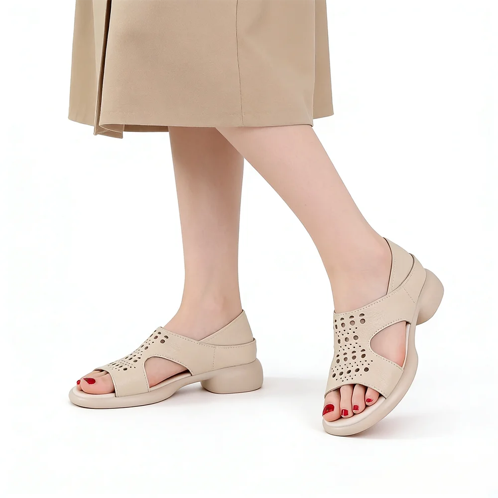100% Genuine Leather Summer Shoes Women Sandals Low Heels 3cm Cowhide Shoes Casual Peep toe Party Office Daily Wear DX962
100% Genuine Leather Summer Shoes Women Sandals Low Heels 3cm Cowhide Shoes Casual Peep toe Party Office Daily Wear DX962