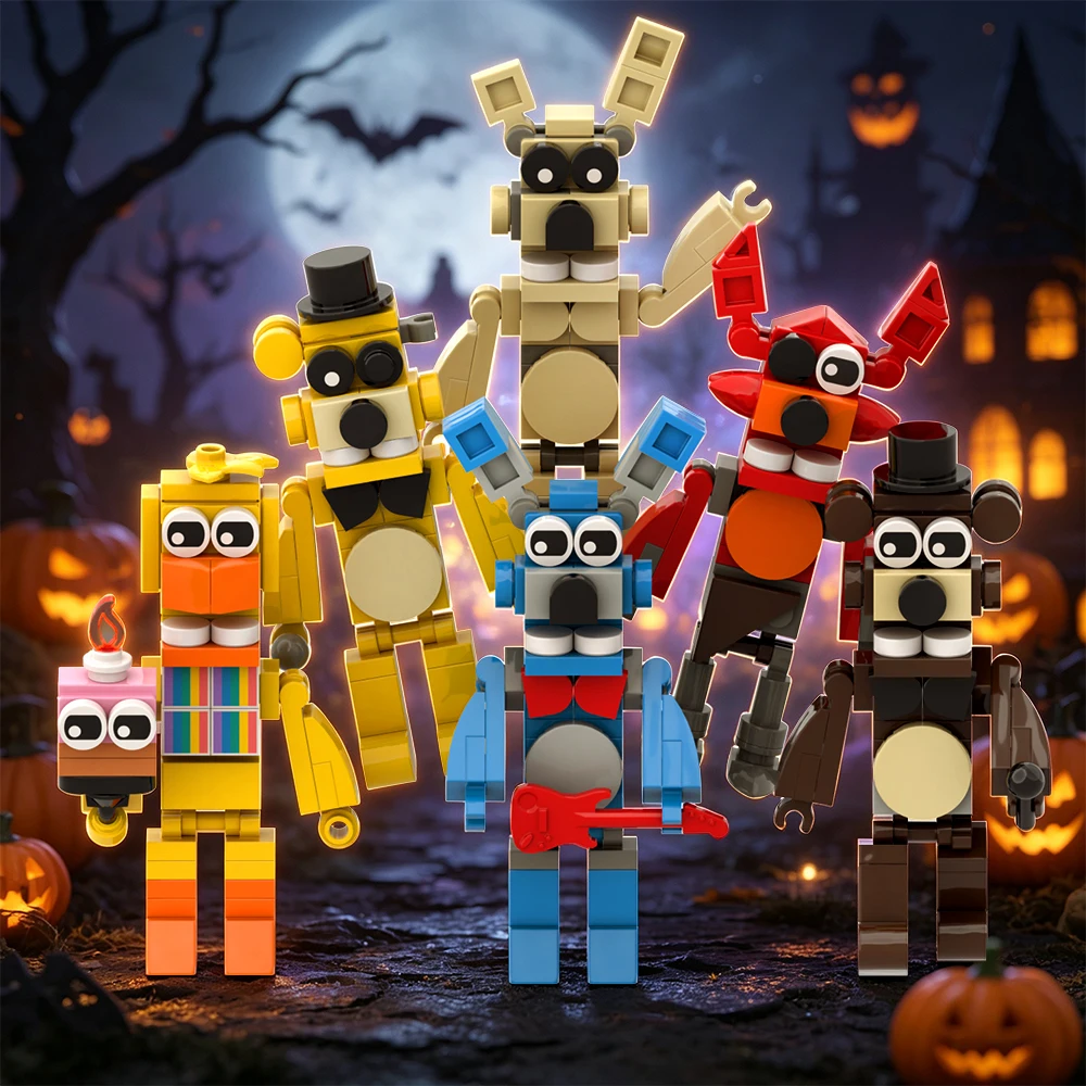 New Horror Game Serie F--anf Foxy Rabbit Bear Building Blocks set,Creative Assembled DIY Posable Joints Bricks for fans Gift
New Horror Game Serie F--anf Foxy Rabbit Bear Building Blocks set,Creative Assembled DIY Posable Joints Bricks for fans Gift