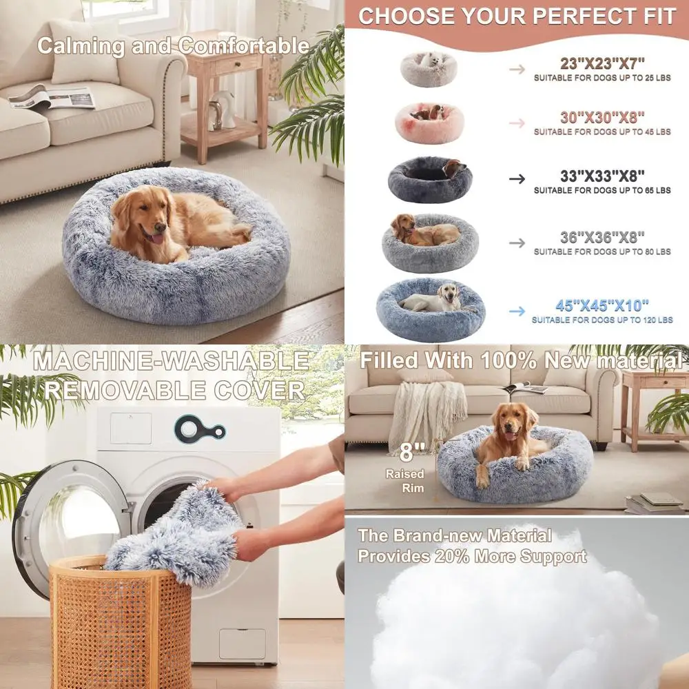 Large 36 Donut-Shaped Dog Bed for Big Dogs - Soft, Removable Cover, Up to 80 lbs, Dark Blue
Large 36 Donut-Shaped Dog Bed for Big Dogs - Soft, Removable Cover, Up to 80 lbs, Dark Blue