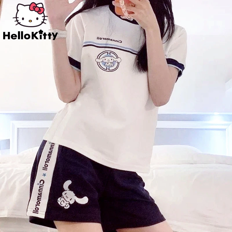 Sanrio Cinnamoroll Kuromi Purple Women Sports Short Sets Y2k Emborid Summer Student Matching Sets Casual Sportwear Sweat Suit
Sanrio Cinnamoroll Kuromi Purple Women Sports Short Sets Y2k Emborid Summer Student Matching Sets Casual Sportwear Sweat Suit