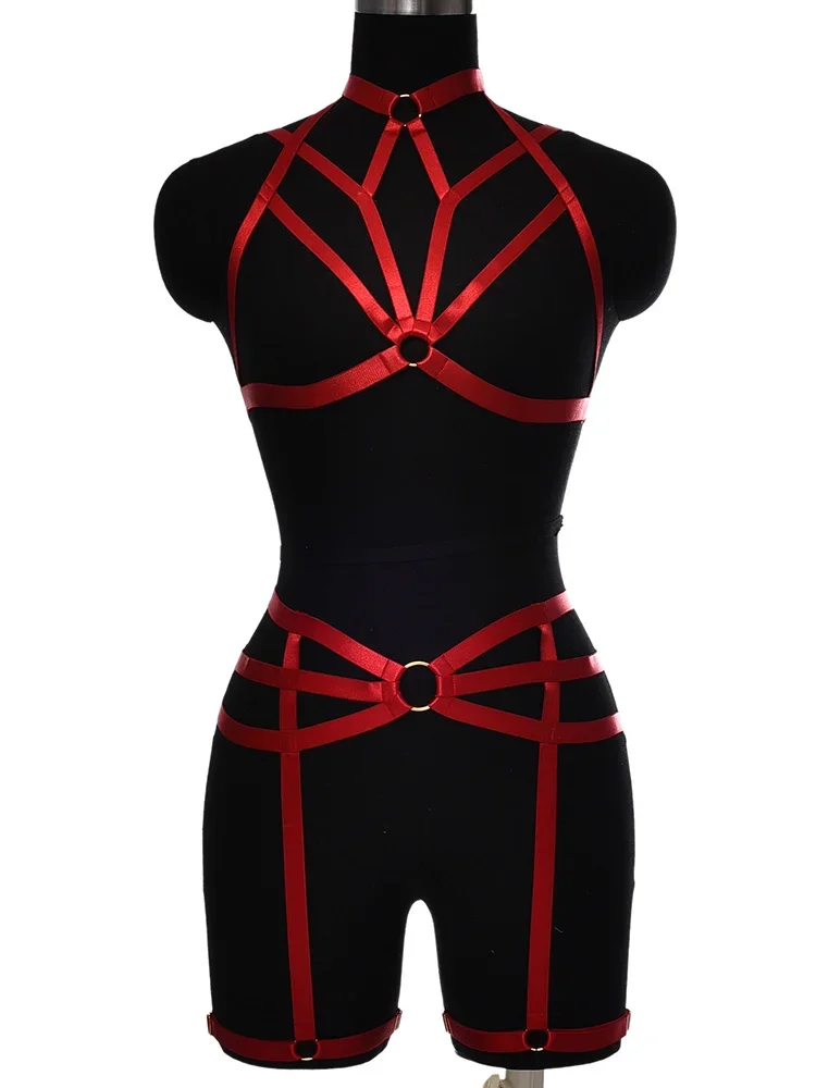 Sexy Lingerie Bondage Underwear Leg Garter Belt Gothic Body Harness Set Belt Rave Wear Body Cage Adjust Open Chest Harness Bra 
Sexy Lingerie Bondage Underwear Leg Garter Belt Gothic Body Harness Set Belt Rave Wear Body Cage Adjust Open Chest Harness Bra