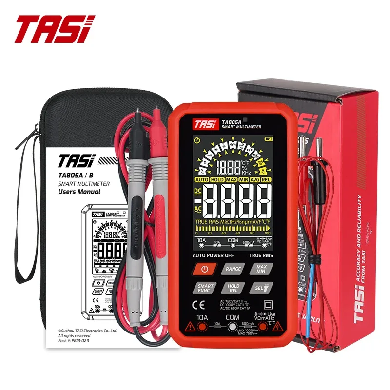 For Sea Shipping, CustomizedTASI TA805A Smart Digital Multimeter Large Screen Backlight Thin & Light 6000 Test Tool Intelligent
For Sea Shipping, CustomizedTASI TA805A Smart Digital Multimeter Large Screen Backlight Thin & Light 6000 Test Tool Intelligent