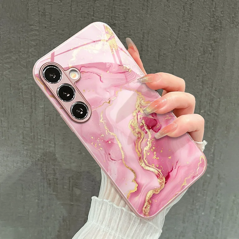 Pink gold-plated marble-patterned glass phone case for Galaxy S26/S25/S24/S23 Ultra /S22 Ultra/S20 Ultra/56/A72/A73 5G
Pink gold-plated marble-patterned glass phone case for Galaxy S26/S25/S24/S23 Ultra /S22 Ultra/S20 Ultra/56/A72/A73 5G