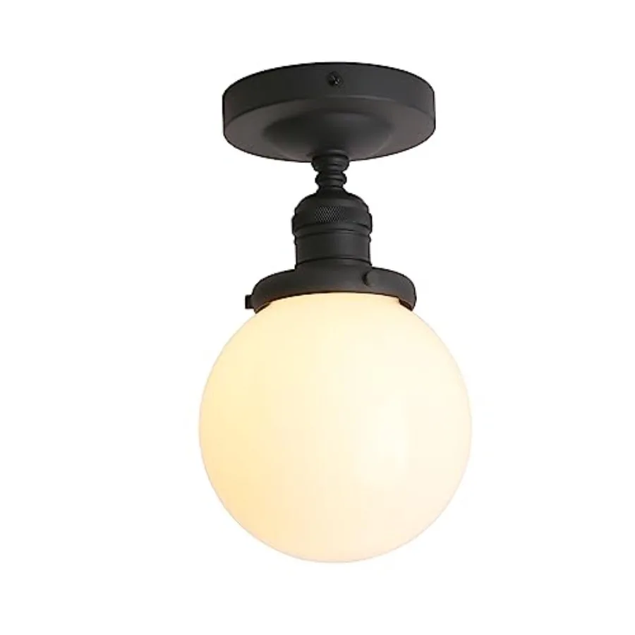 Modern Flush Mount Ceiling Light Fixture with Milk Globe Glass Frosted Industrial Ceiling Lighting Lamp for Hallway Kitchen Sin
Modern Flush Mount Ceiling Light Fixture with Milk Globe Glass Frosted Industrial Ceiling Lighting Lamp for Hallway Kitchen Sin