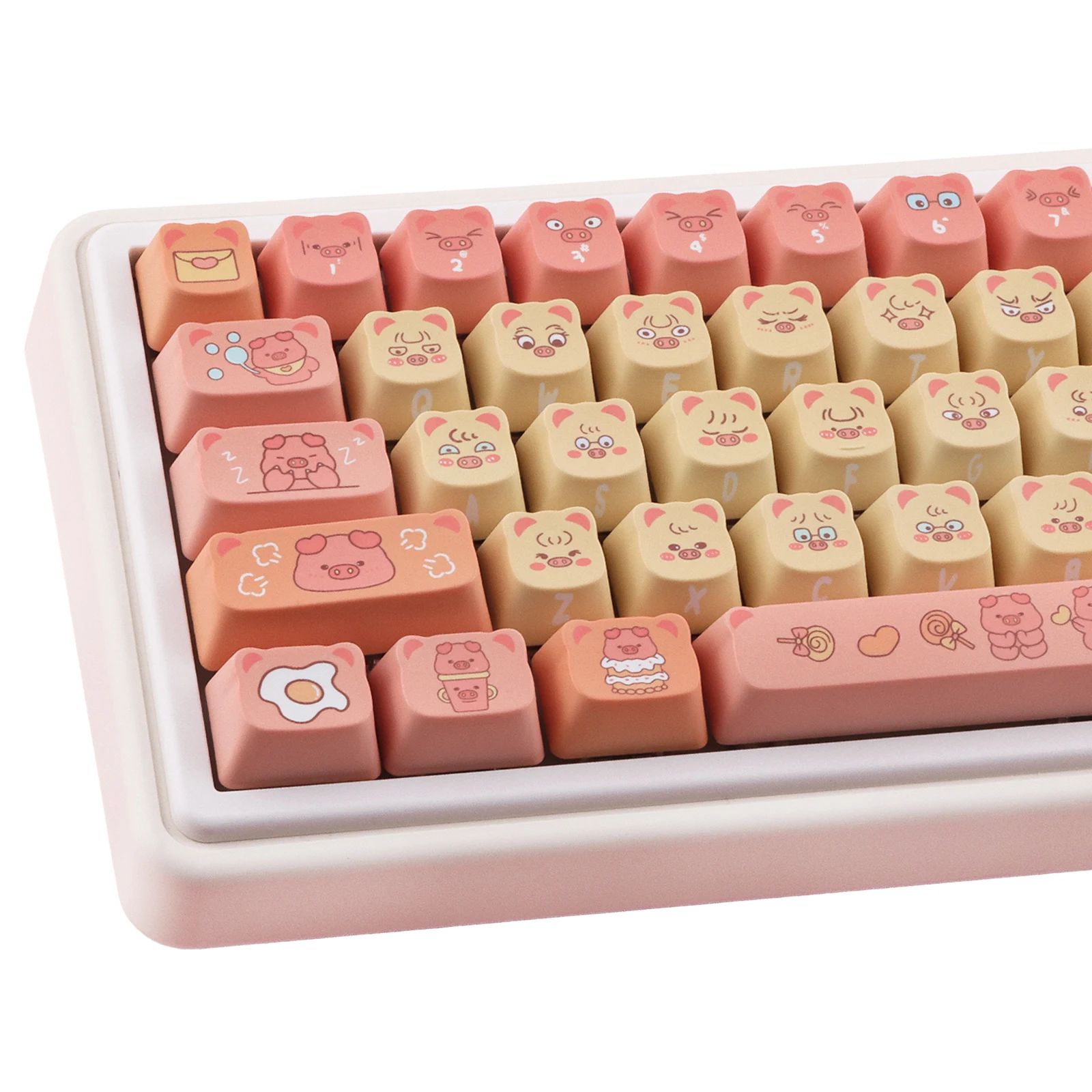 138 keys of the Dessert Pig Keycaps PBT Dye-Sublimated MAO Profile For Mechanical Keyboard
138 keys of the Dessert Pig Keycaps PBT Dye-Sublimated MAO Profile For Mechanical Keyboard
