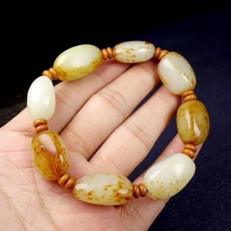 Xinjiang Pebble Rough Stone Original Bracelet Men's and Women's Red Leather Suet Hetian Jade B
Xinjiang Pebble Rough Stone Original Bracelet Men's and Women's Red Leather Suet Hetian Jade B