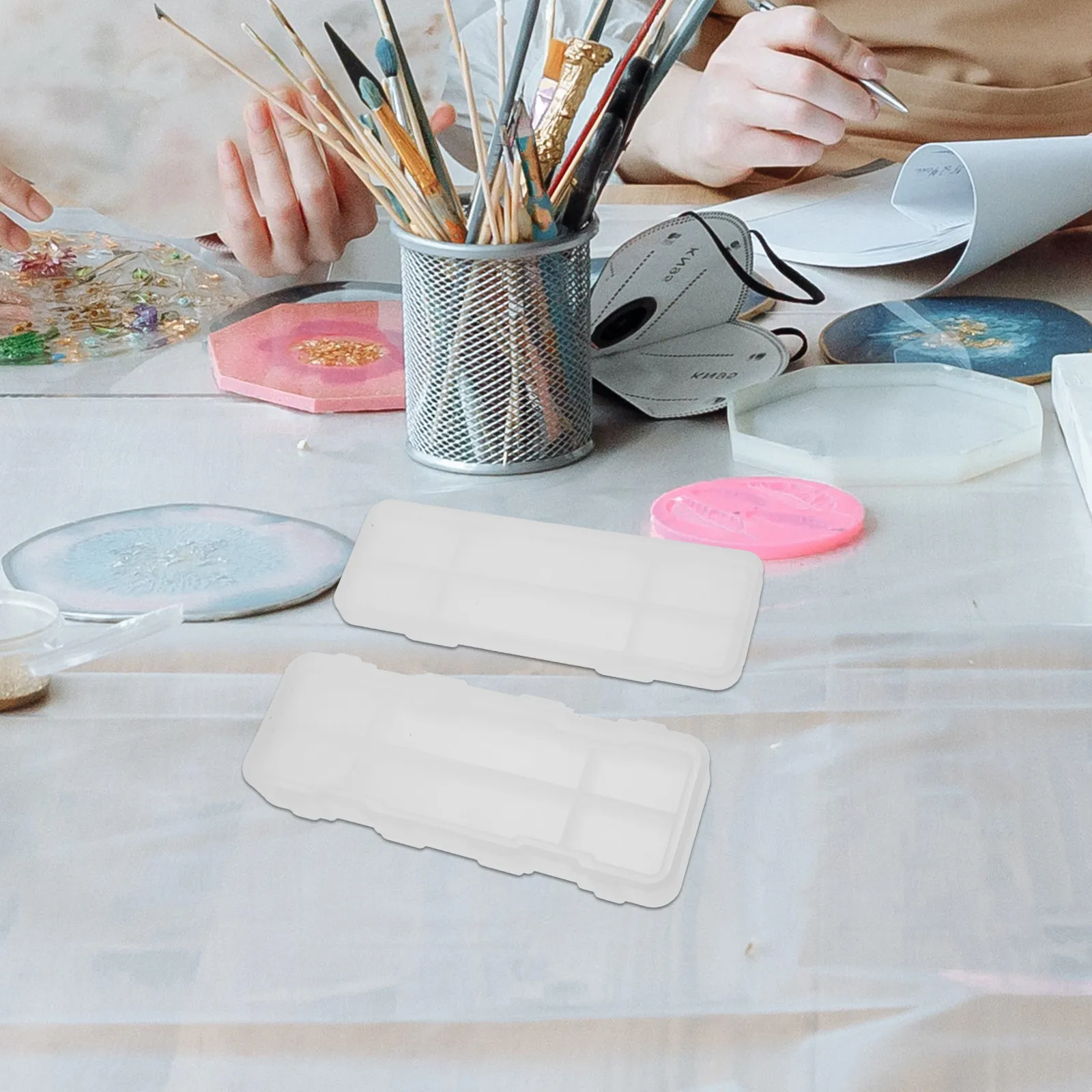 2Pcs Silicone Mold for DIY Stationery Boxes Epoxy Resin Casting Flexible Easy Demold Reusable Decorative Small Box Mold Craft
2Pcs Silicone Mold for DIY Stationery Boxes Epoxy Resin Casting Flexible Easy Demold Reusable Decorative Small Box Mold Craft