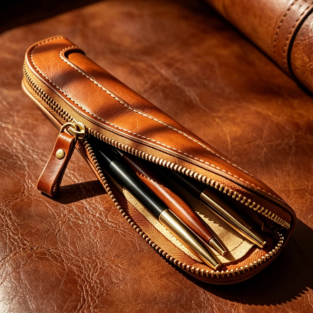High Quality Pencil Bag Men Wallet Vintage Genuine Leather Stationery Pencil Case Retro Simple Storage Bag Handmade Male Purses
High Quality Pencil Bag Men Wallet Vintage Genuine Leather Stationery Pencil Case Retro Simple Storage Bag Handmade Male Purses