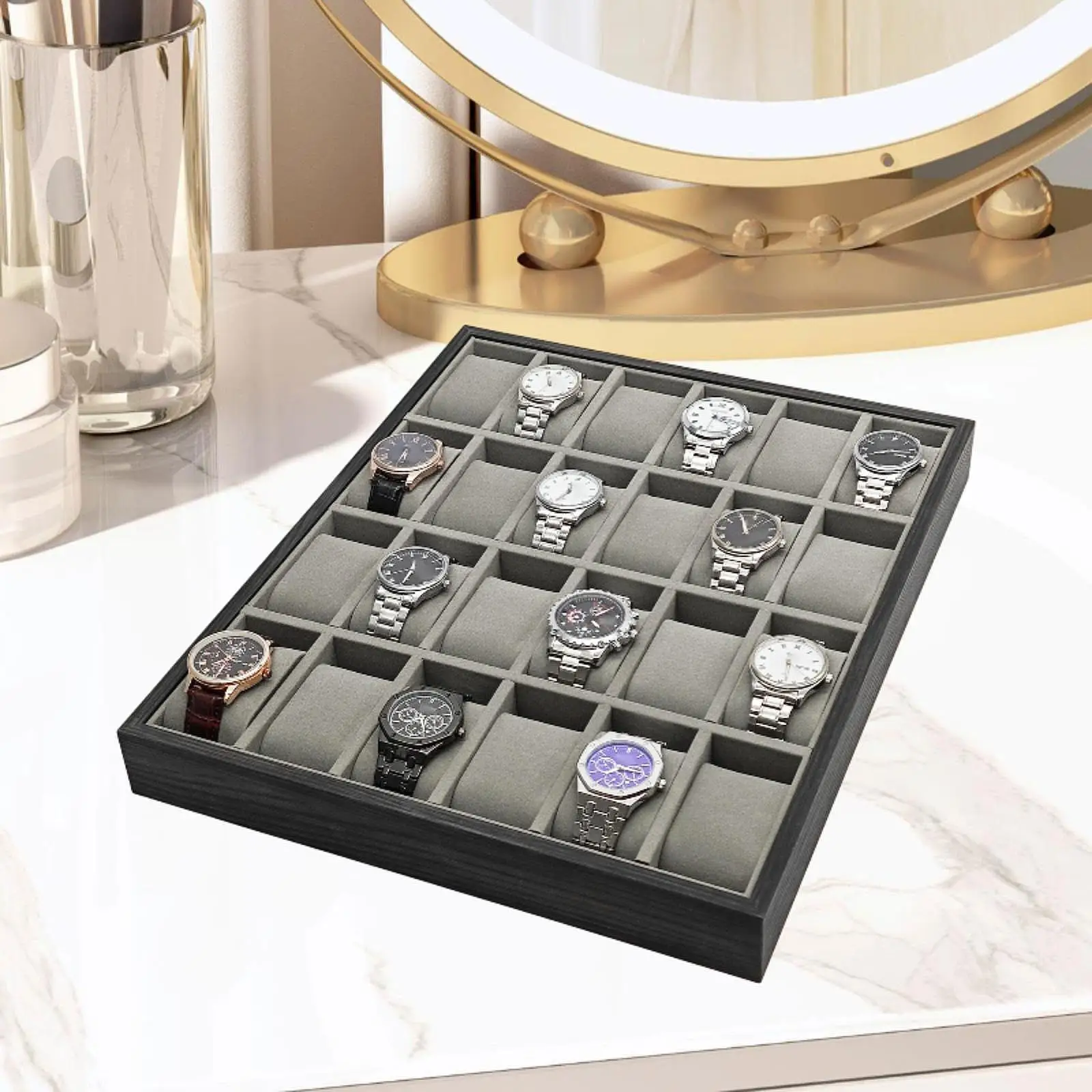 24 Capacity Watch Showcase Tray Multipurpose Accessory Jewelry Organizer
24 Capacity Watch Showcase Tray Multipurpose Accessory Jewelry Organizer
