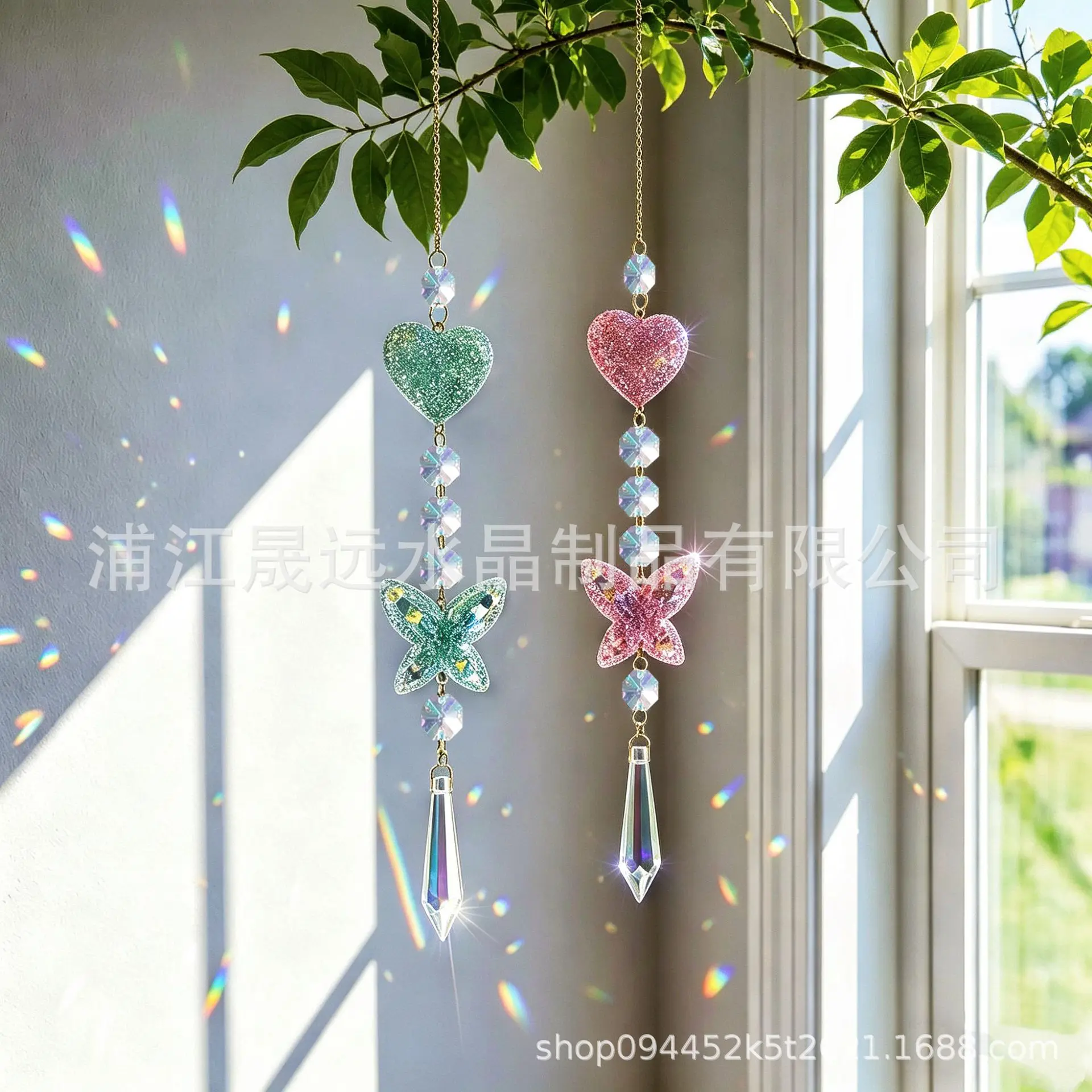 WW new jelly color love butterfly crystal sunshine catcher garden decoration wind chime crystal pendant
WW new jelly color love butterfly crystal sunshine catcher garden decoration wind chime crystal pendant