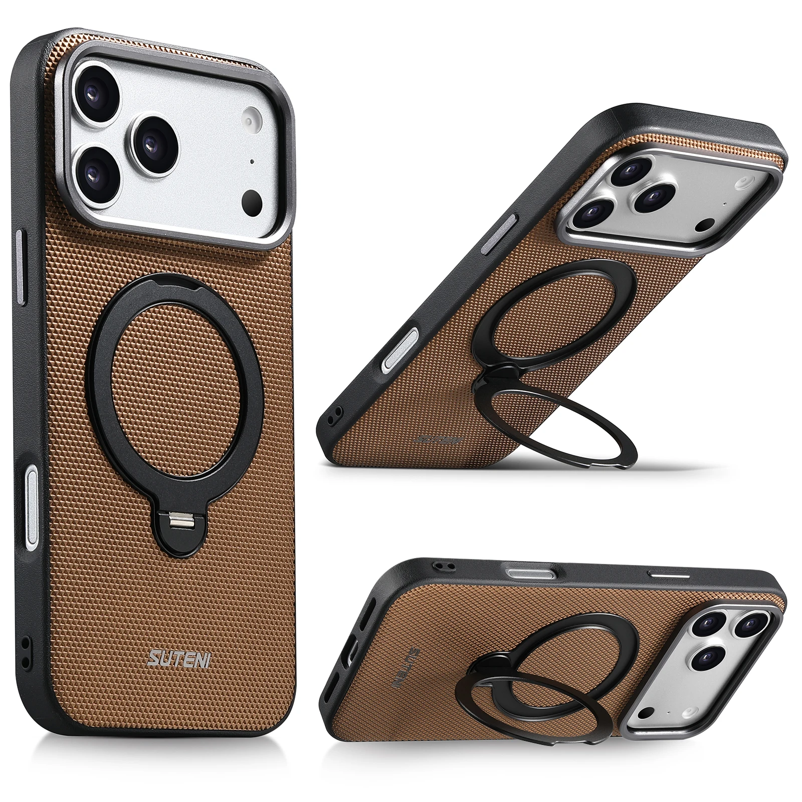 Faux Leather Magnet Wireless Charging Phone Case 360° Rotating Stand Ring Buckle Metal Lens Frame For iPhone 17 Pro Max 16 15 14
Faux Leather Magnet Wireless Charging Phone Case 360° Rotating Stand Ring Buckle Metal Lens Frame For iPhone 17 Pro Max 16 15 14