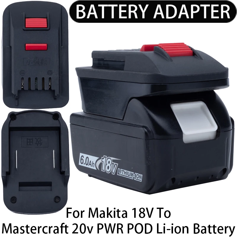 Adapter/Converter for Mastercraft 20v PWR POD Li-Ion Tools to Makita 18V Li-Ion Battery Adapter Power Tool Accessory
Adapter/Converter for Mastercraft 20v PWR POD Li-Ion Tools to Makita 18V Li-Ion Battery Adapter Power Tool Accessory