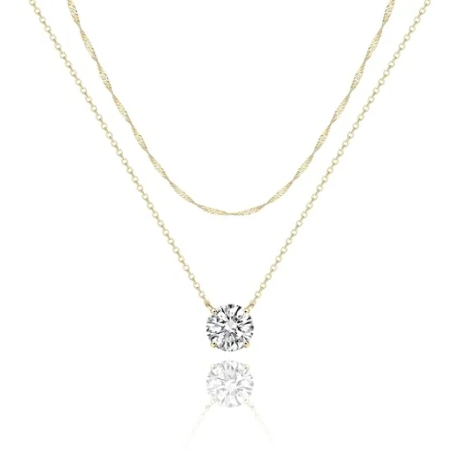 Silver Diamond Necklaces for Women Set, Layered Dainty 14K Gold Silver Plated Choker Chain Simple Pendent Diamond Necklace Stac
Silver Diamond Necklaces for Women Set, Layered Dainty 14K Gold Silver Plated Choker Chain Simple Pendent Diamond Necklace Stac