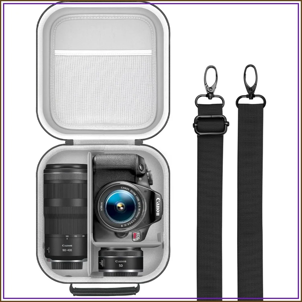 Travel Camera Storage Case for Canon EOS Rebel T7/R100/R50/90D/2000D, Nikon D7100/D7500, Sony Alpha ZV-E10, Protective Bag
Travel Camera Storage Case for Canon EOS Rebel T7/R100/R50/90D/2000D, Nikon D7100/D7500, Sony Alpha ZV-E10, Protective Bag
