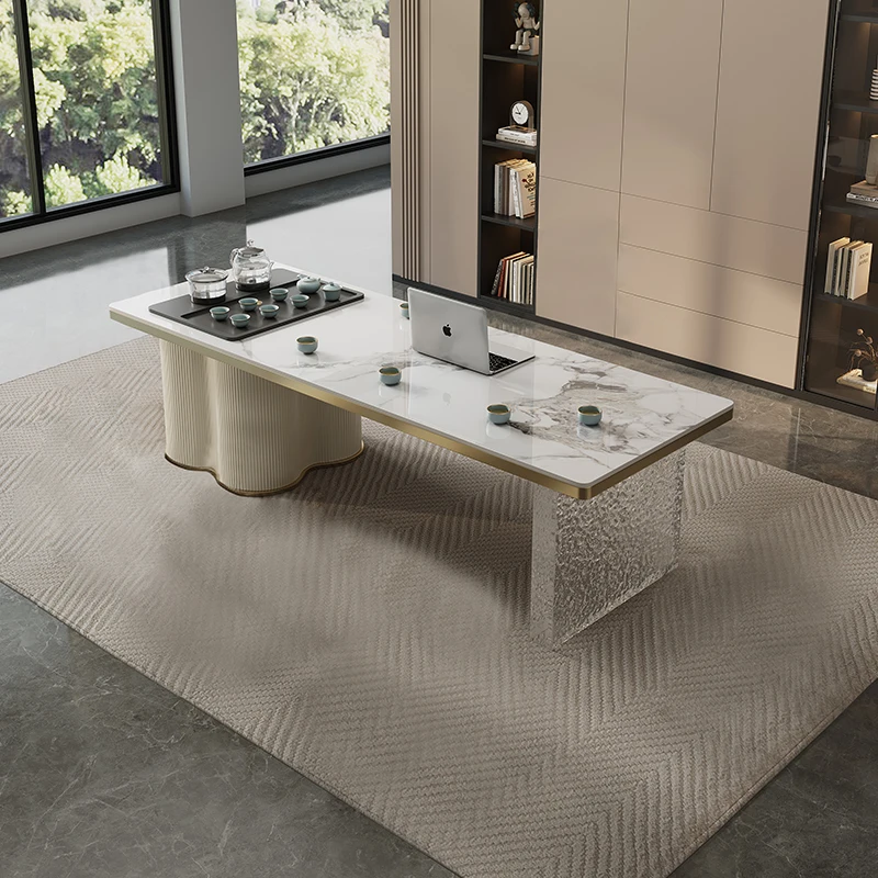 Modern simple cream wind rock slab tea table and chair combination home living room balcony office kung
Modern simple cream wind rock slab tea table and chair combination home living room balcony office kung