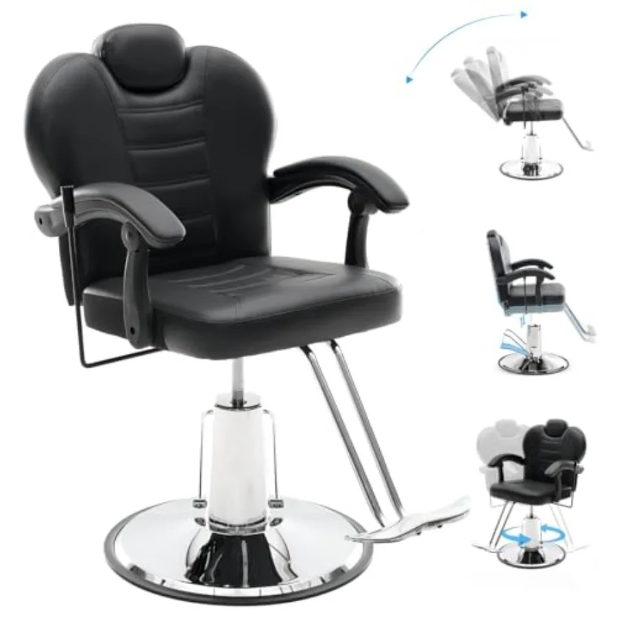 90°-135° Reclining Salon Chair for Hair Stylist, 360° Swivel Barber Chair with Heavy Duty Hydraulic Pump, Adjustable Hair Chair
90°-135° Reclining Salon Chair for Hair Stylist, 360° Swivel Barber Chair with Heavy Duty Hydraulic Pump, Adjustable Hair Chair