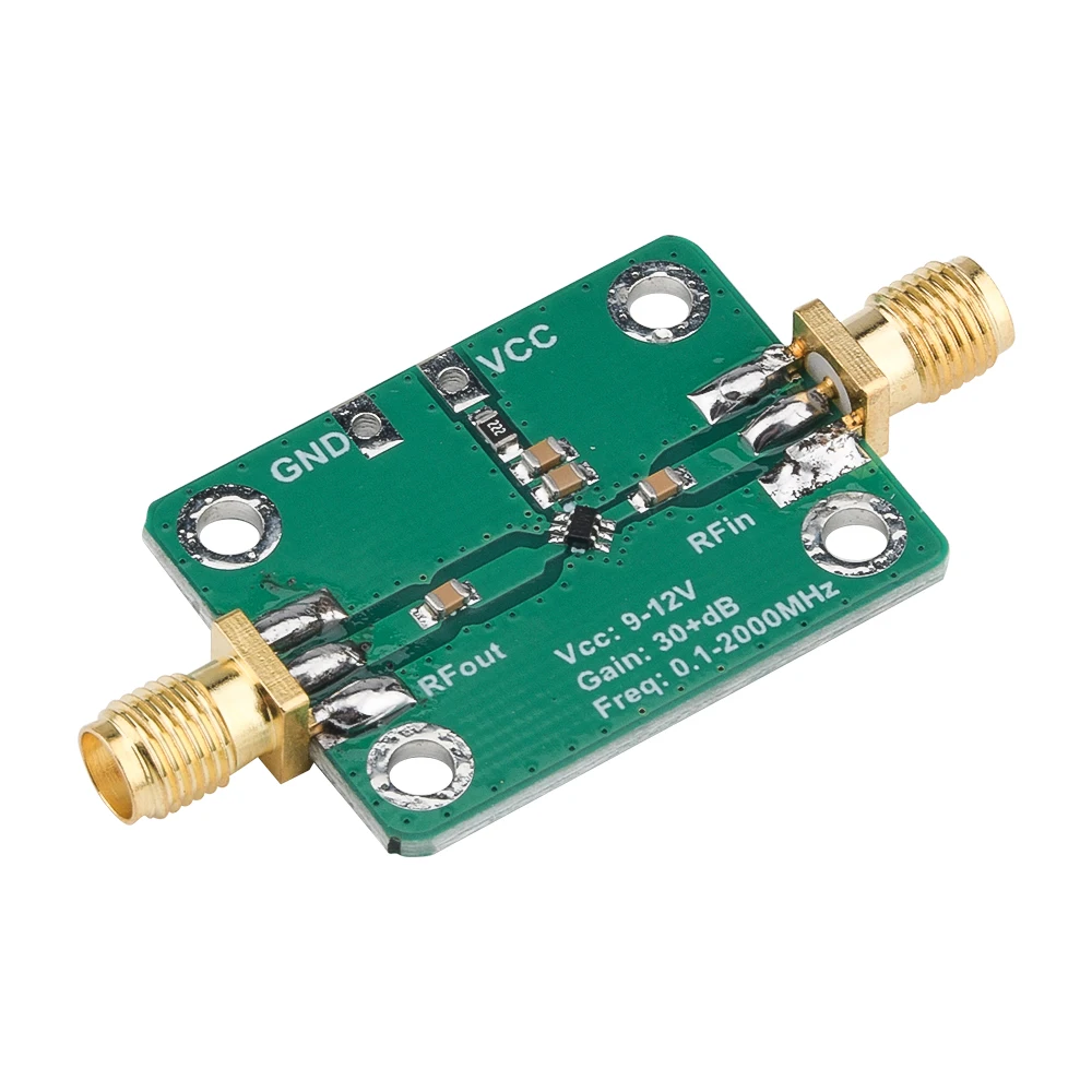 9-12V Radio Frequency Wideband Amplifier Low Noise Amplifier LNA (0.1-2000MHz Gain 30+dB)
9-12V Radio Frequency Wideband Amplifier Low Noise Amplifier LNA (0.1-2000MHz Gain 30+dB)