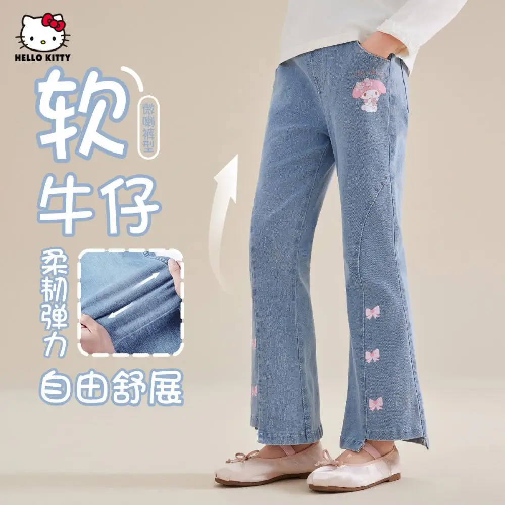 Sanrio My Melody Girls Pants Spring Autumn Jeans Hello Kitty Elasticity Soft Pants Sweet Child Flare Trousers Children's Pants
Sanrio My Melody Girls Pants Spring Autumn Jeans Hello Kitty Elasticity Soft Pants Sweet Child Flare Trousers Children's Pants