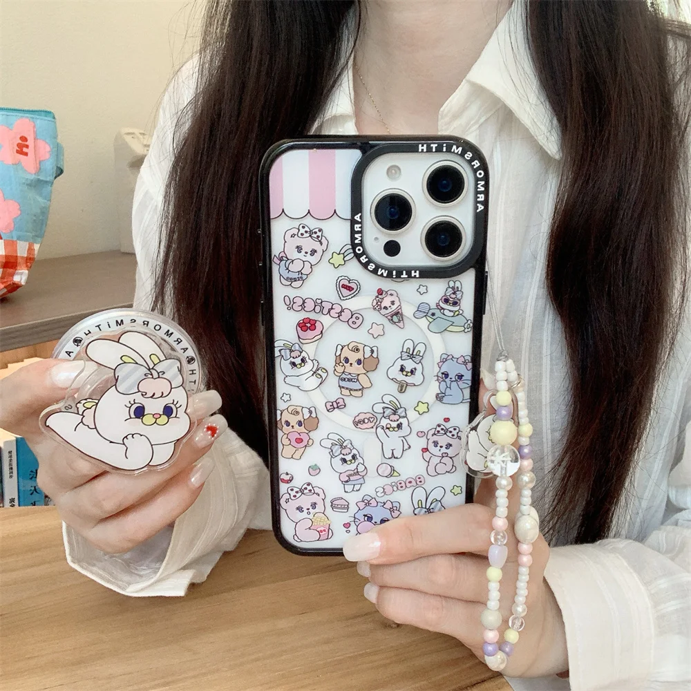Korean INS cute rabbit bear magnetic stand phone case for iPhone 11 12 13 14 15 16 17 Pro Max cover Plus 16 E cover For Magsafe
Korean INS cute rabbit bear magnetic stand phone case for iPhone 11 12 13 14 15 16 17 Pro Max cover Plus 16 E cover For Magsafe