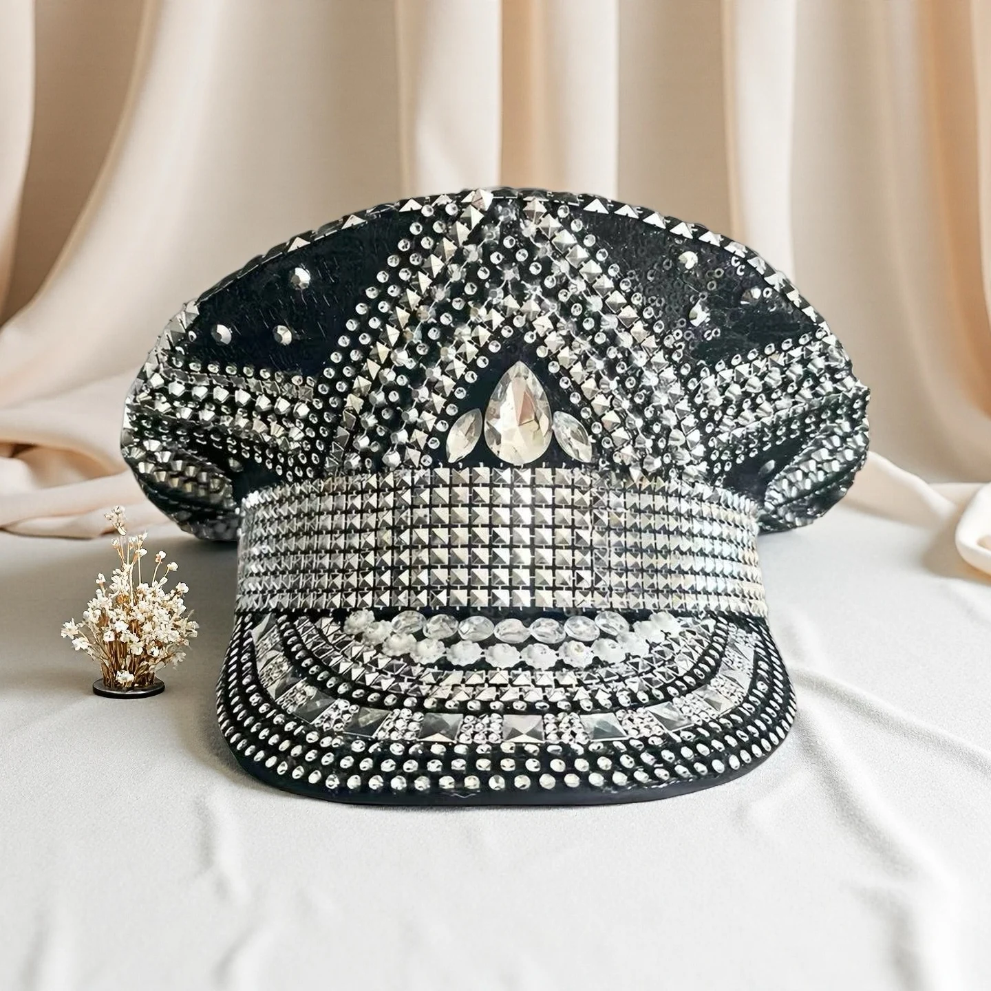 Steampunk Captain Hat Rhinestone for Music Festival, Halloween, Disco, Burning Man, Vintage Military Cap for Men & Women
Steampunk Captain Hat Rhinestone for Music Festival, Halloween, Disco, Burning Man, Vintage Military Cap for Men & Women