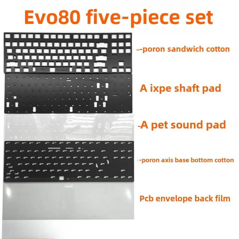 TickType EVO80 Keyboard Sound Pack Customized Sandwich Cotton PET Voice Pads IXPE Shaft Underpad Back Film for Computer Keyboard
TickType EVO80 Keyboard Sound Pack Customized Sandwich Cotton PET Voice Pads IXPE Shaft Underpad Back Film for Computer Keyboard