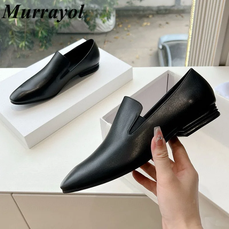 Genuine Leather Flat Heel Loafers Women's Shallow Mouth Retro Single Shoes Spring Autumn Versatile Business Office Shoes Mules
Genuine Leather Flat Heel Loafers Women's Shallow Mouth Retro Single Shoes Spring Autumn Versatile Business Office Shoes Mules