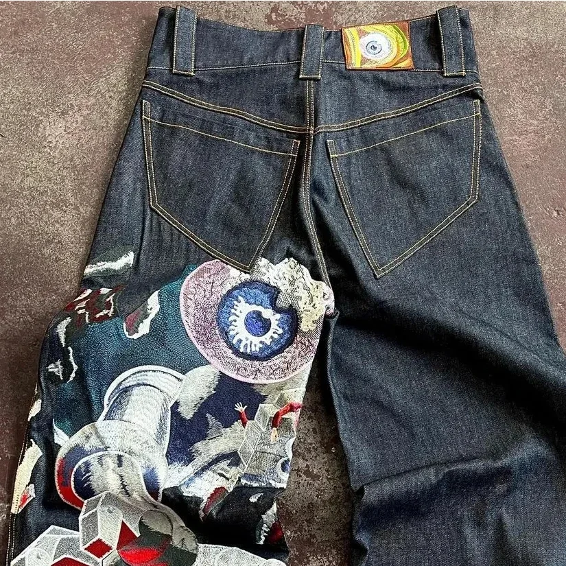Streetwear Y2K Jeans Mens Womens Casual Hip Hop Punk Baggy Jeans Retro Oversized Graphic Embroidery High Waisted Wide Leg Jeans
Streetwear Y2K Jeans Mens Womens Casual Hip Hop Punk Baggy Jeans Retro Oversized Graphic Embroidery High Waisted Wide Leg Jeans