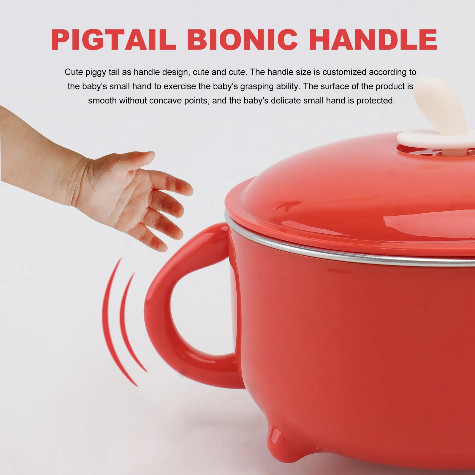 1Pcs Stainless Steel Baby Bowl with Suction Cup Base Anti-Drop Anti-Scald Cartoon Pig Design Ergonomic Handle Lightweight
1Pcs Stainless Steel Baby Bowl with Suction Cup Base Anti-Drop Anti-Scald Cartoon Pig Design Ergonomic Handle Lightweight