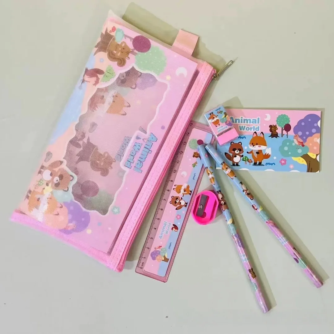 7Pcs Cartoon Stationery Set Gift Pencil,Eraser,Pencil Sharpener,Ruler,Memo Pad,Pencil Case Storage Bag Back To School Gifts
7Pcs Cartoon Stationery Set Gift Pencil,Eraser,Pencil Sharpener,Ruler,Memo Pad,Pencil Case Storage Bag Back To School Gifts